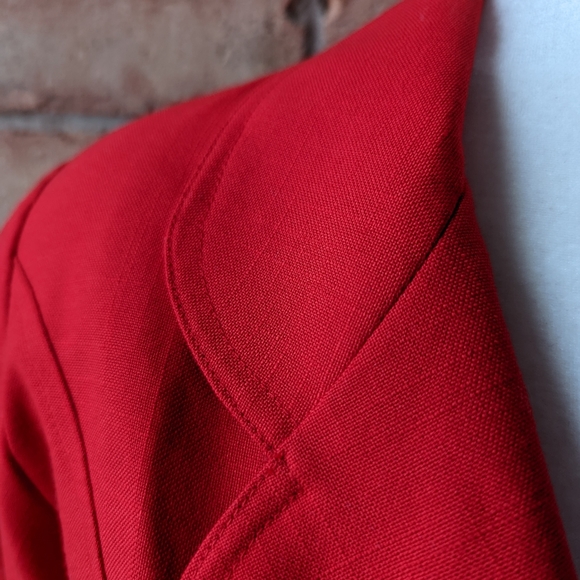 COPY - Holt Renfrew vintage retro red short sleeve shirt dress - Picture 3 of 6